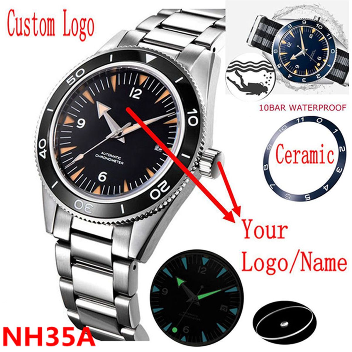 Custom Logo NH35 Movement Watc - Seiko Watch Prospex recension och pris