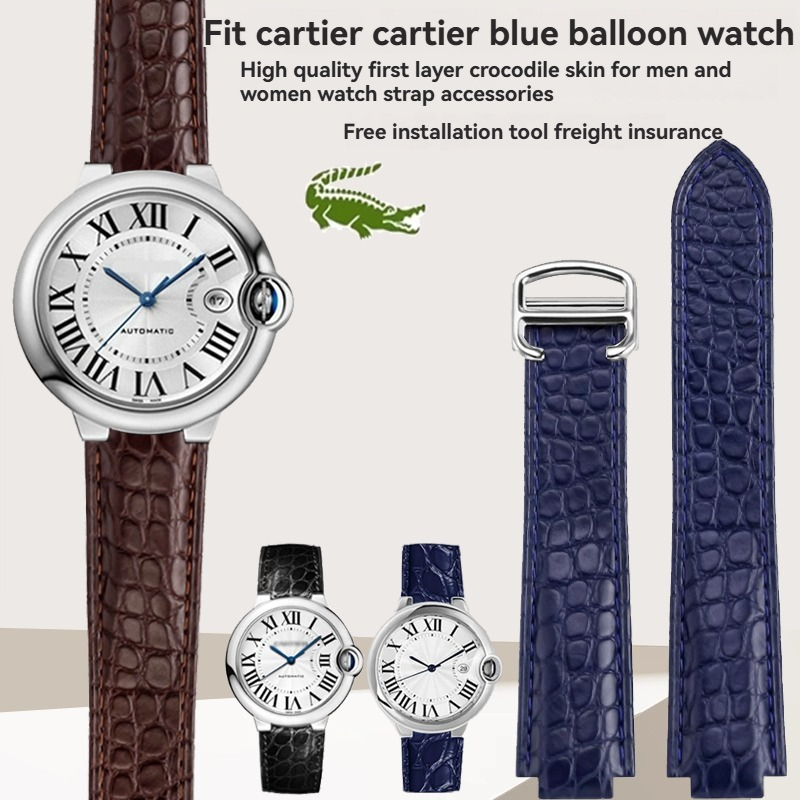 Crocodile leather watch strap  - Cartier Watch Ballon Bleu recension och pris